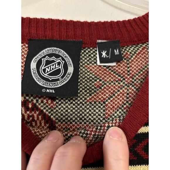 Arizona Coyotes NHL Patches Ugly Crew Neck Knit Sweater Hockey Mens Medium - Picture 6 of 9